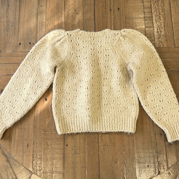 Rylee + cru balloon sweater knit natural open weave crewneck 6-7 years - Picture 5 of 6